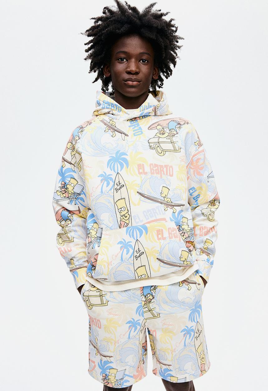 H&M - Printed sweatshorts - yellow the simpsons