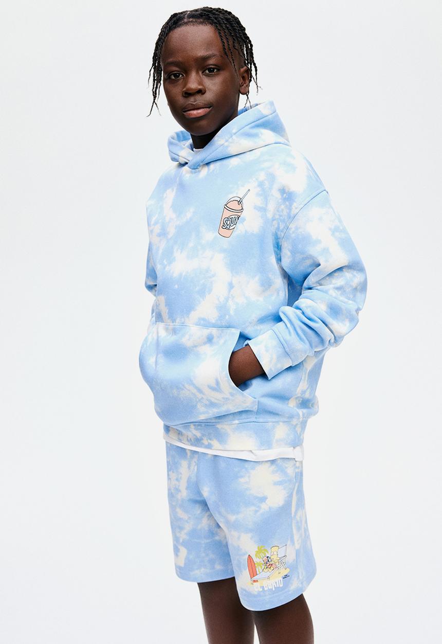 H&M - Printed sweatshorts - light blue the simpsons