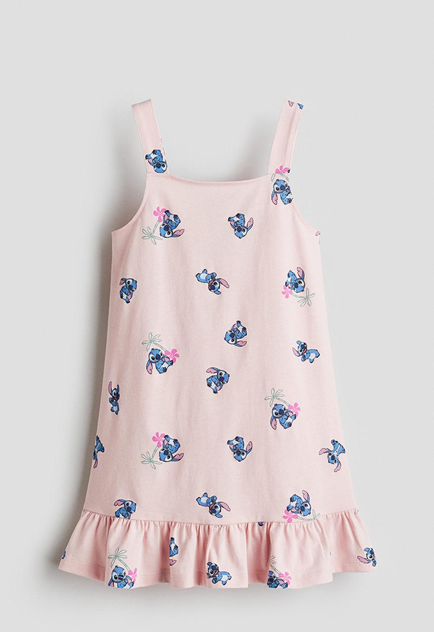 H&M - Printed cotton dress - pink lilo & stitch 