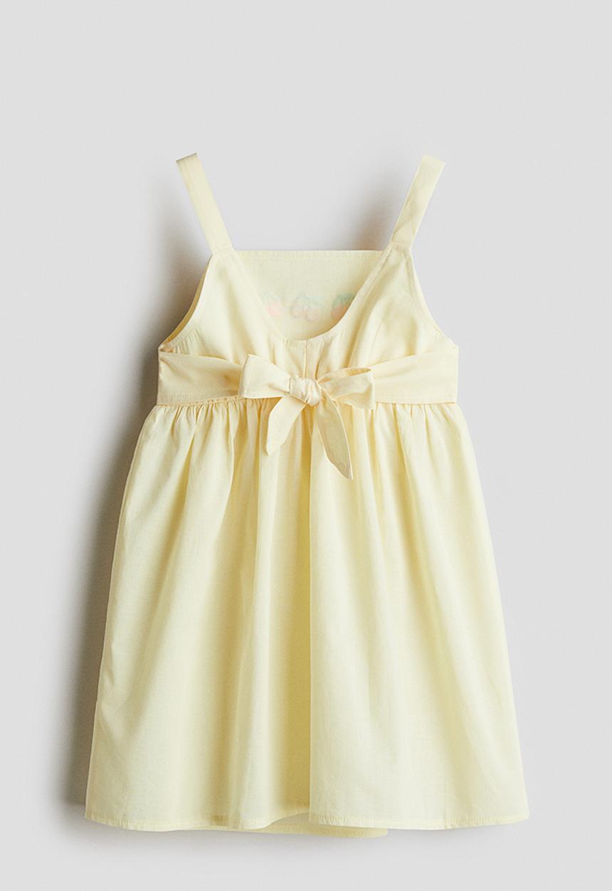 H&M - Cotton dress - light yellow cherries