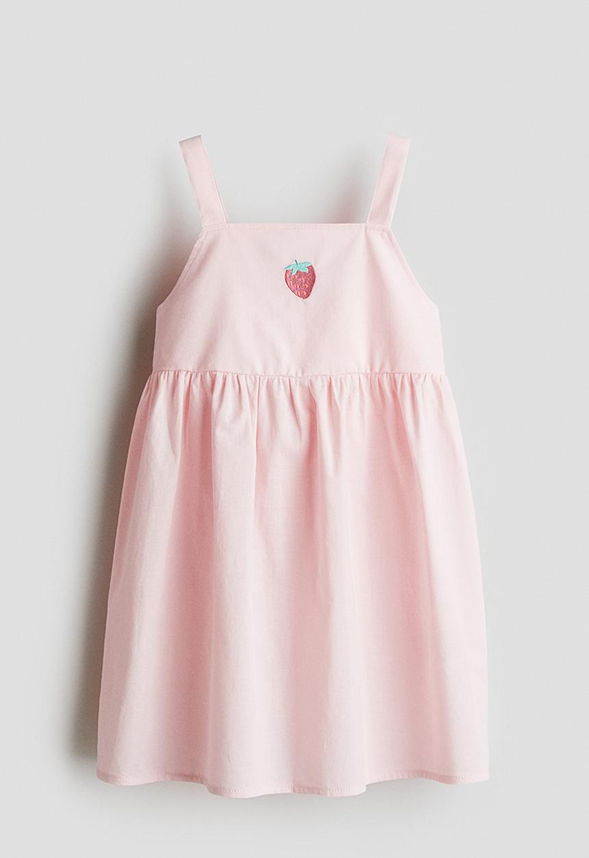 H&M - Cotton dress - light pink strawberry
