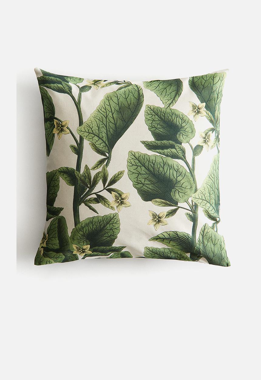 H&M - Patterned cushion cover - light beige/floral 