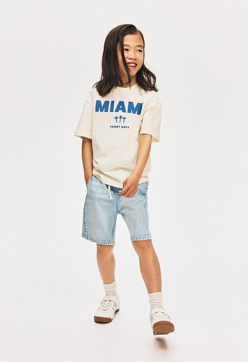 H&M - Cotton denim shorts - light denim blue