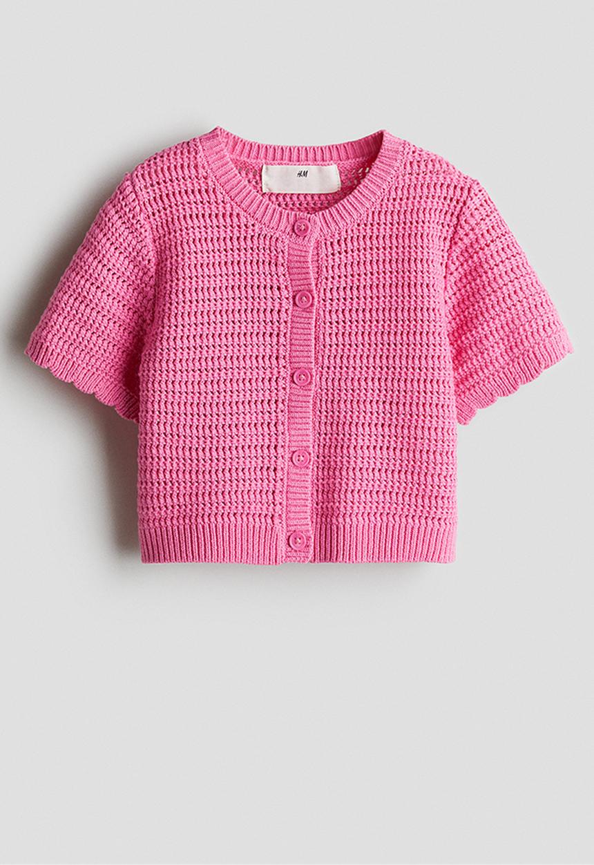 H&M - Pointelle-knit cardigan - pink