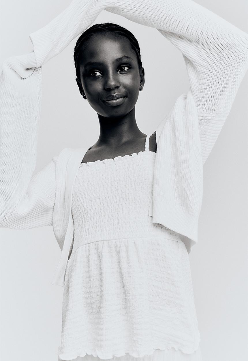 H&M - Smocked strappy top - white