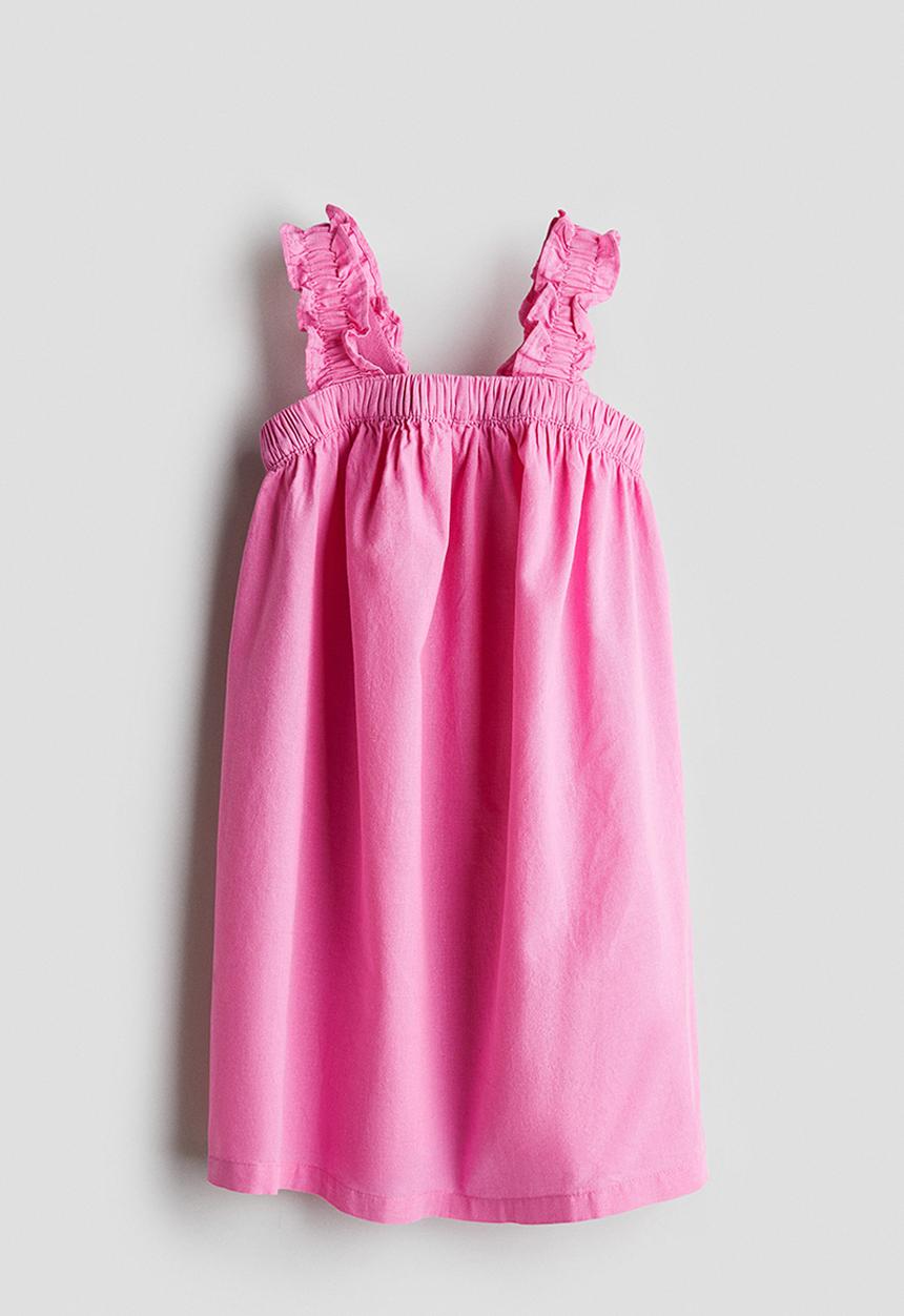 H&M - Linen-blend dress - pink