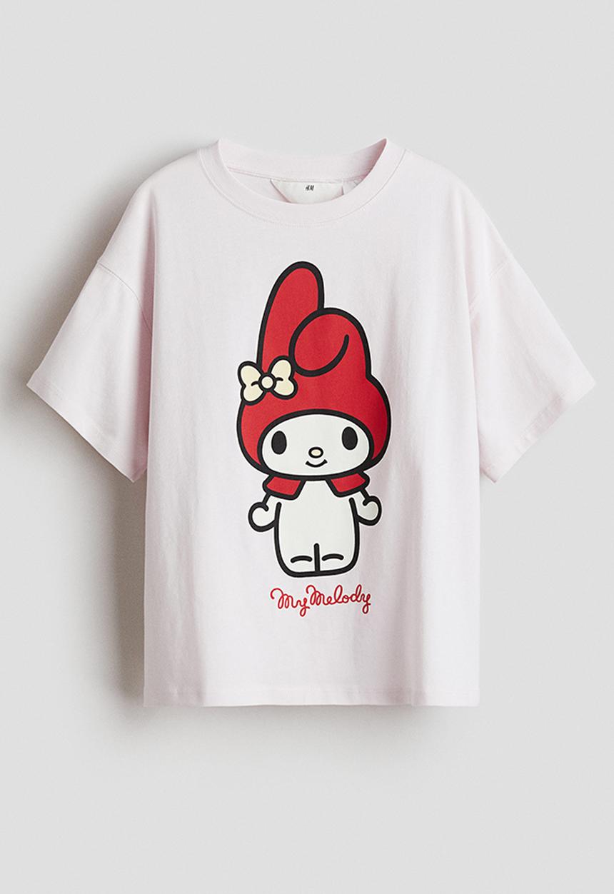 H&M - Printed cotton t-shirt - light pink my melody