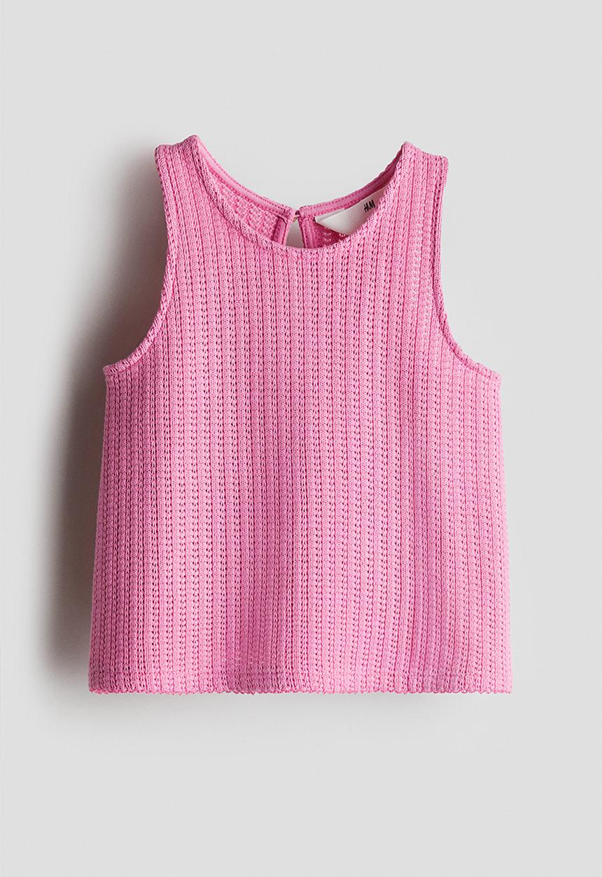H&M - Textured-knit vest top - cerise
