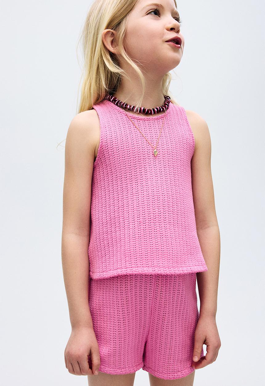 H&M - Textured-knit vest top - cerise