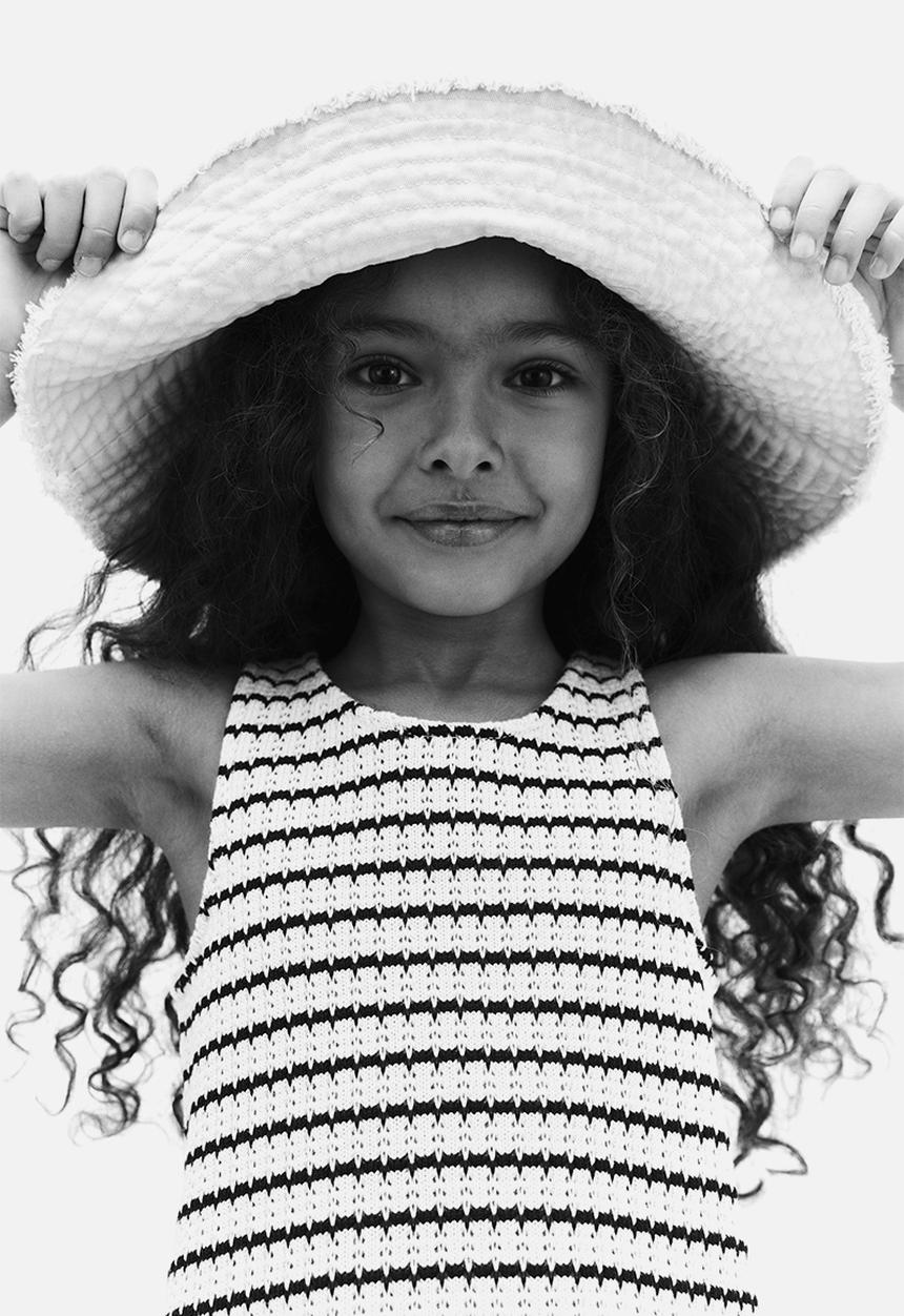 H&M - Textured-knit vest top - white & black striped