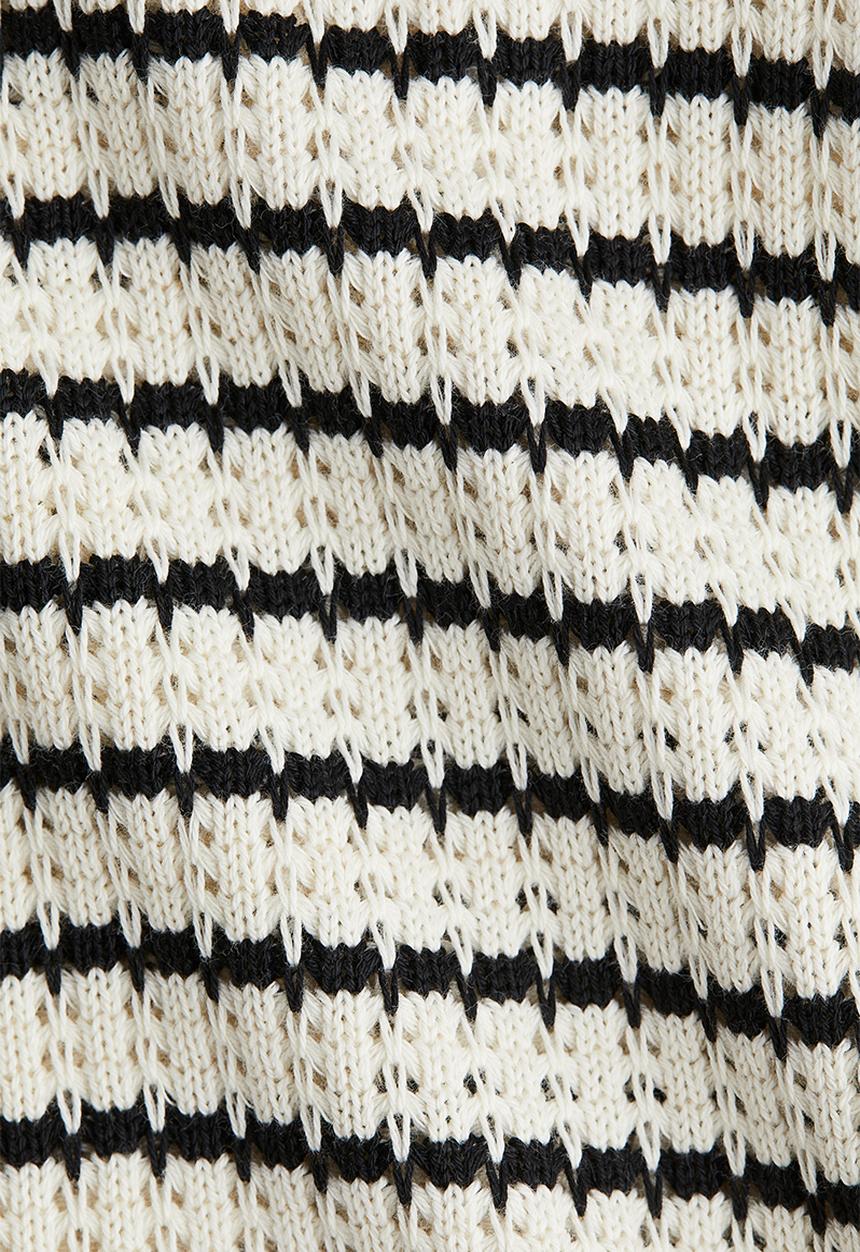 H&M - Textured-knit vest top - white & black striped
