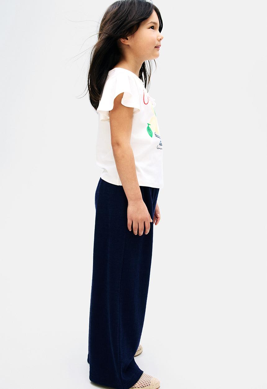 H&M - Wide leg jersey trousers - navy blue
