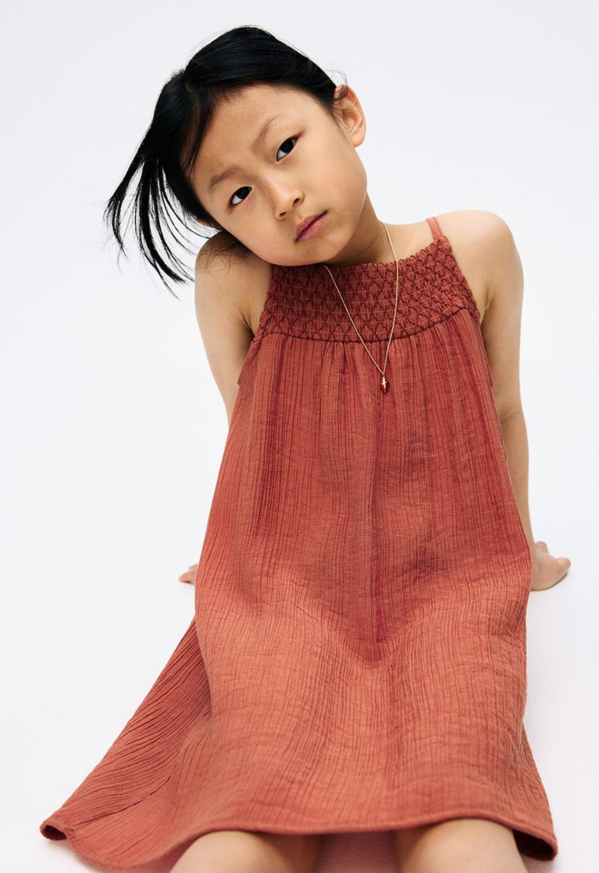 H&M - Smocked strappy dress - dark orange
