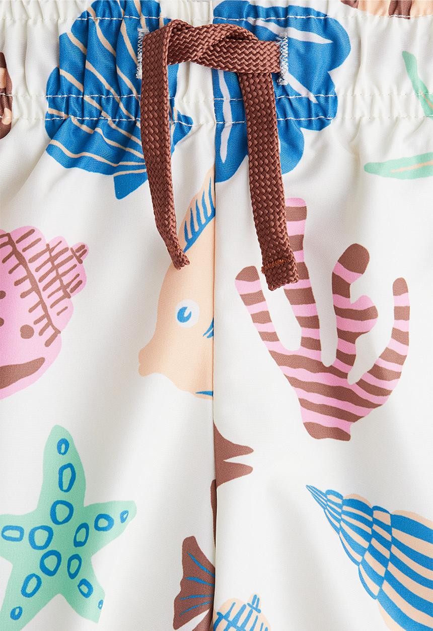 H&M - Printed swim shorts - white sea life
