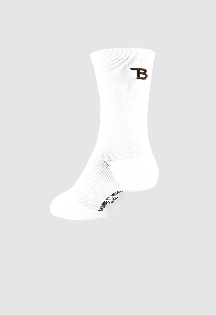 Burnt  - Peak Active Socks - White 