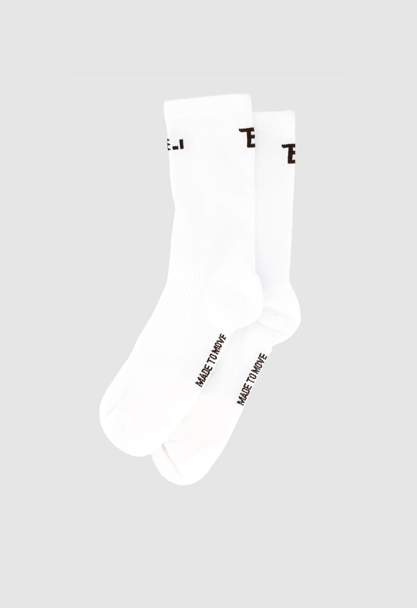 Burnt  - Peak Active Socks - White 