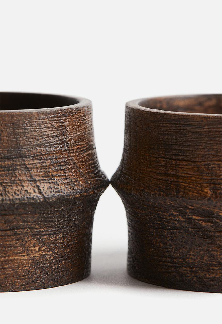 H&M - 2-pack wooden napkin rings - brown