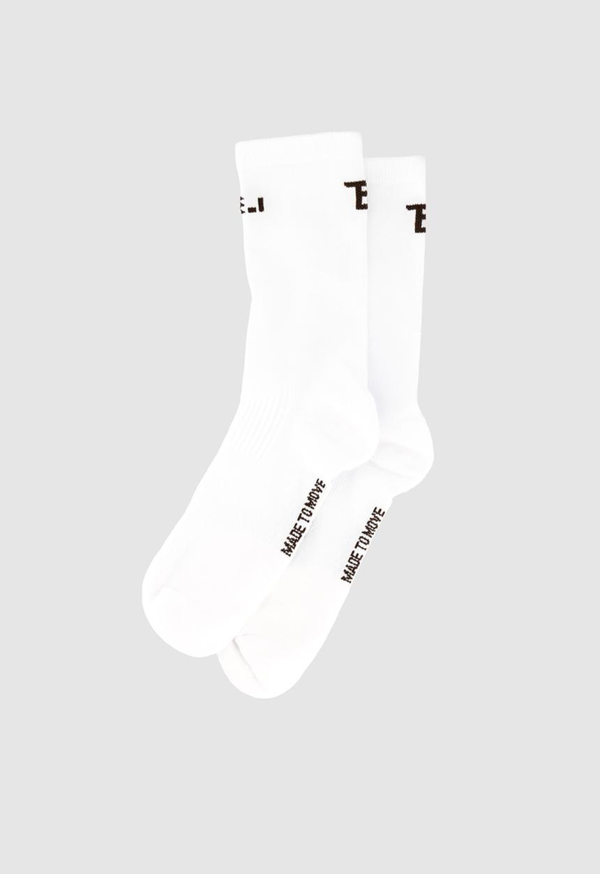 Burnt  - Peak Active Socks - White