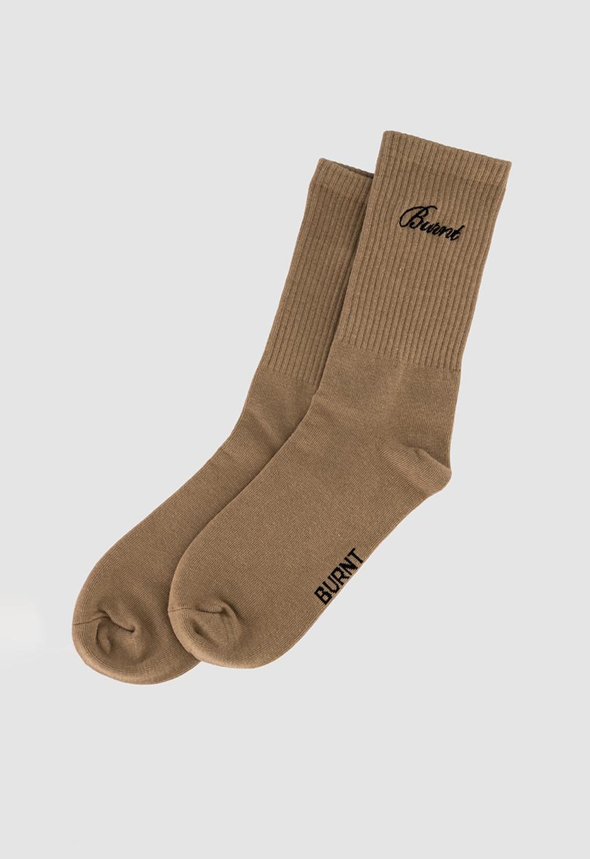 Burnt  - Headline Crew Sock -  Brown