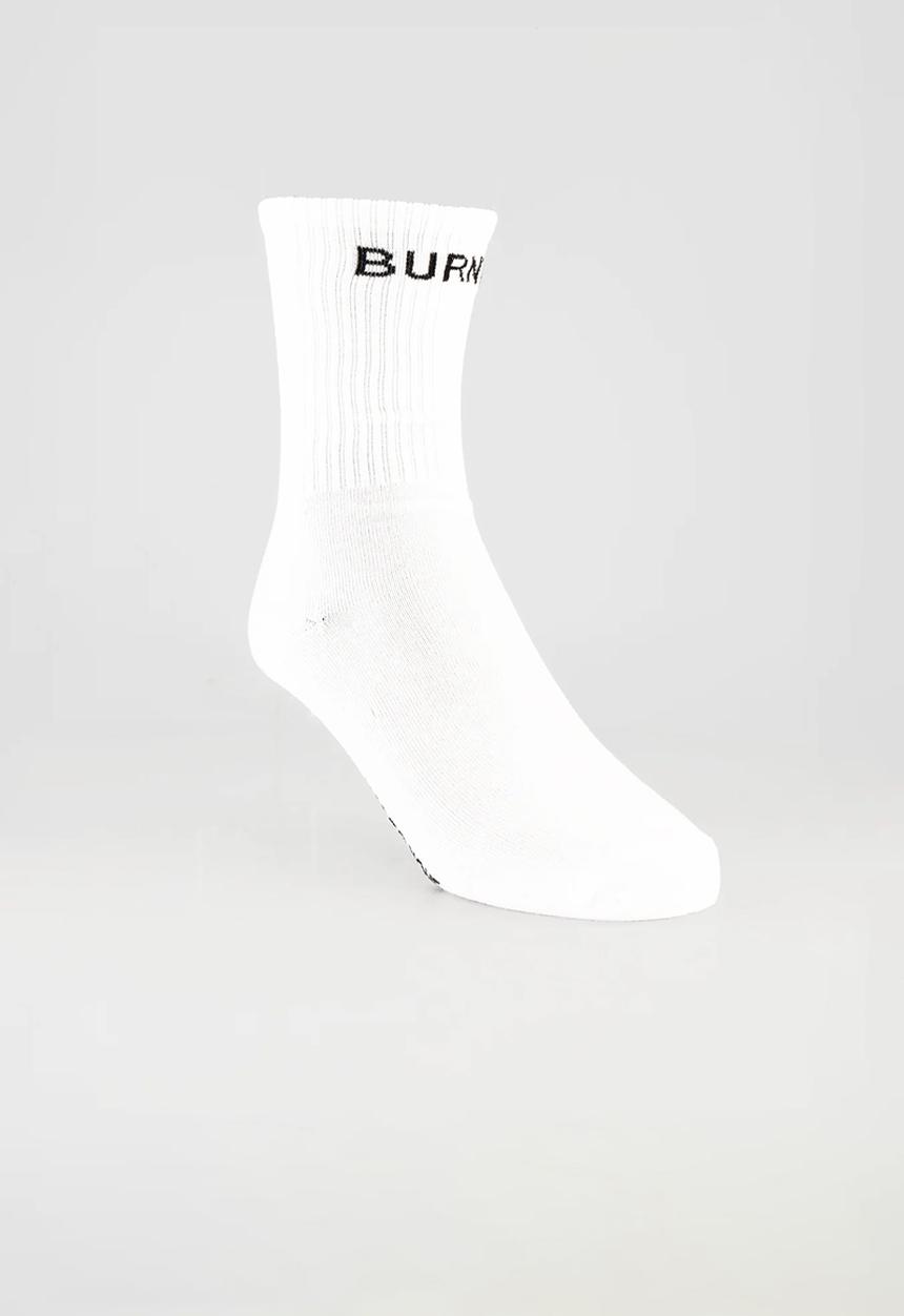 Burnt  - Crew Socks - White