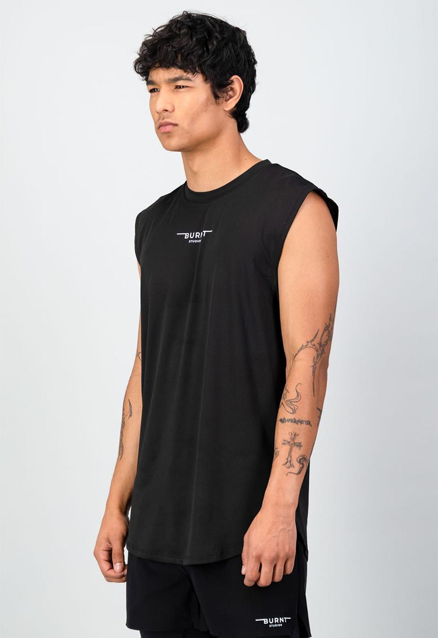Burnt  - Fundamental Muscle Tank - Black