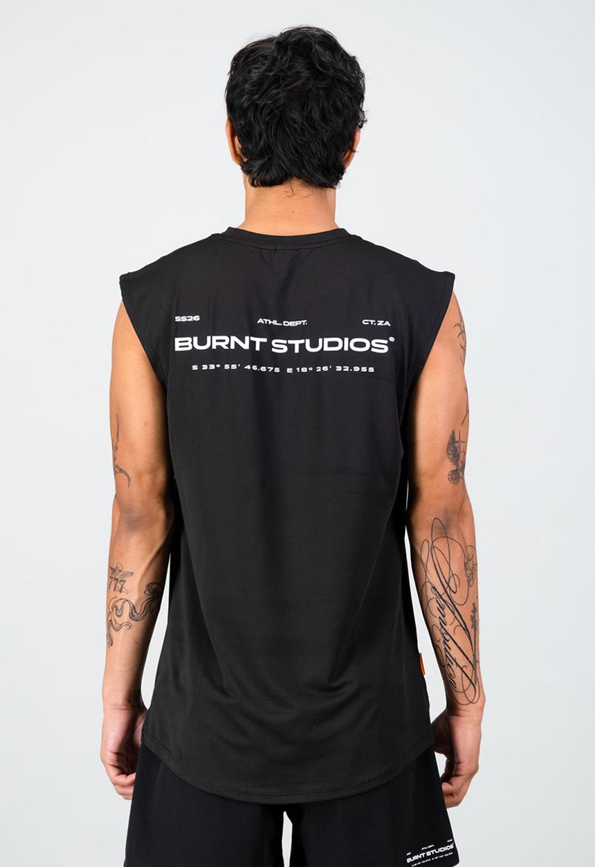 Burnt  - Fundamental Muscle Tank - Black