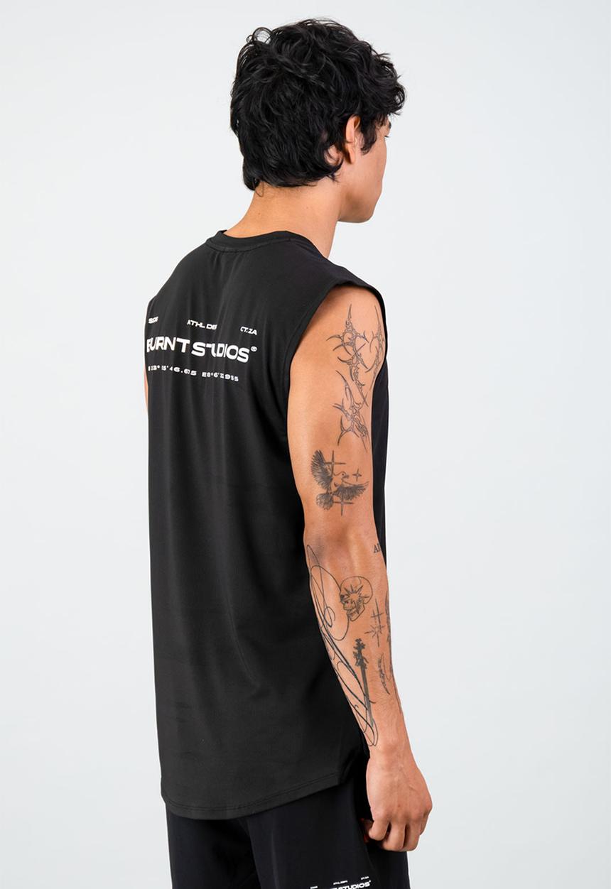 Burnt  - Fundamental Muscle Tank - Black