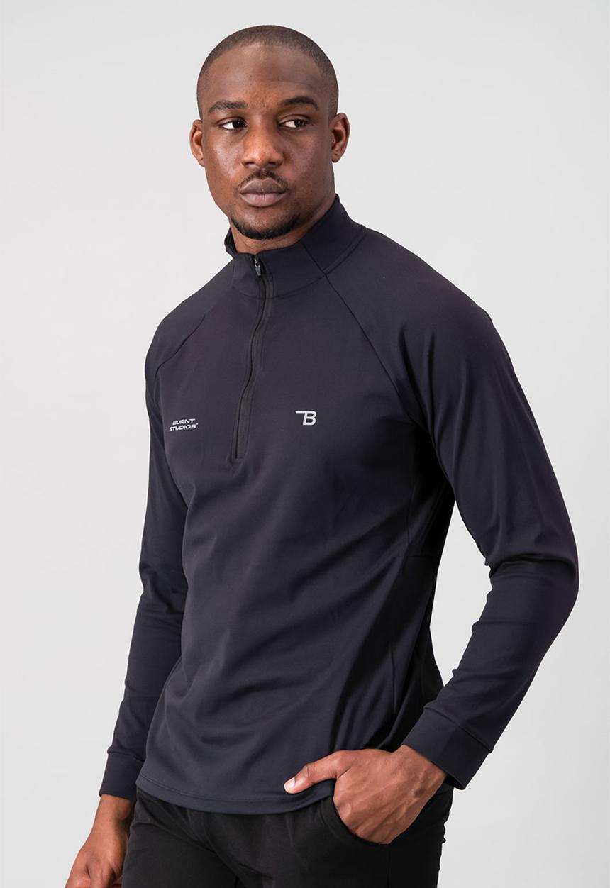 Burnt  - Fundamental 1/4 Zip - Black