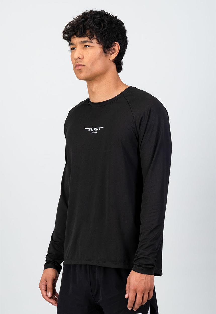 Burnt  - Fundamental Active Long Sleeve - Black