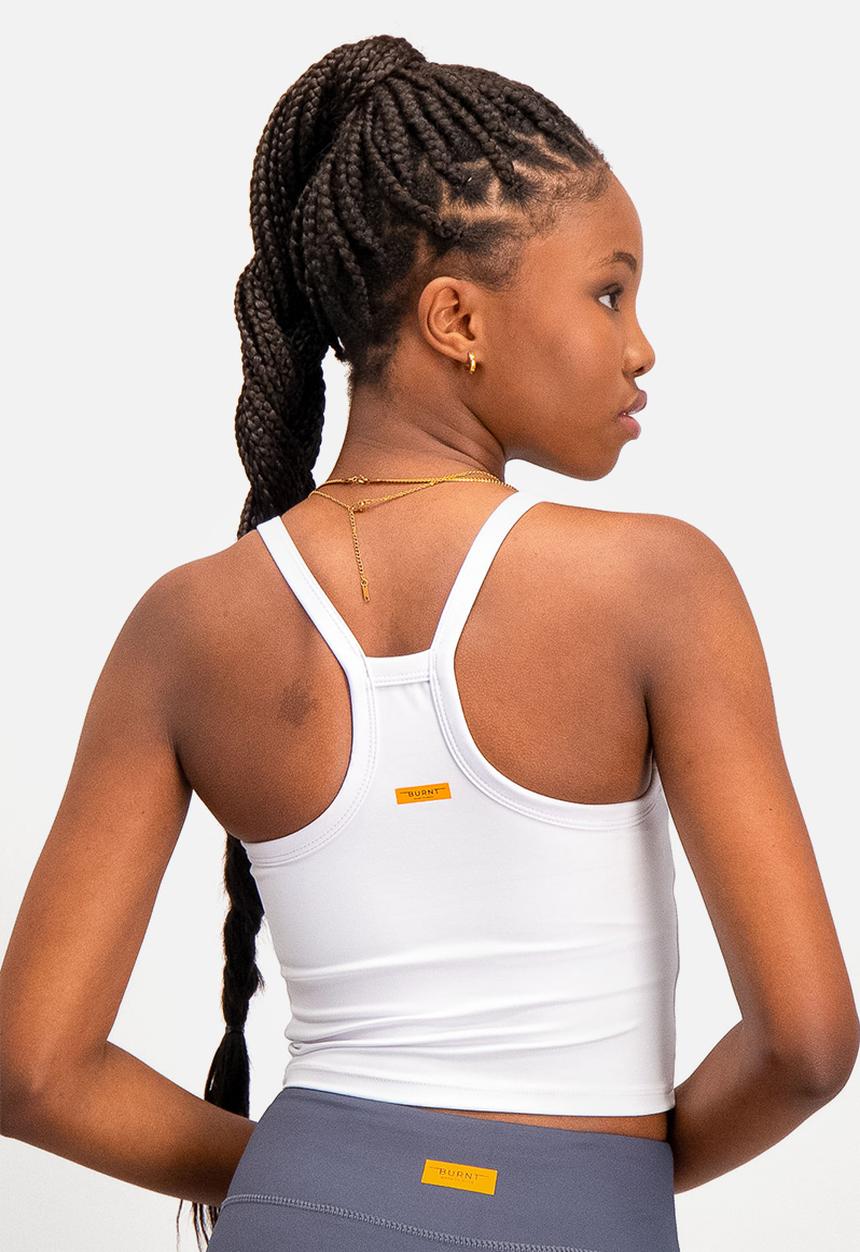 Burnt  - Essential Supportive Tank - White