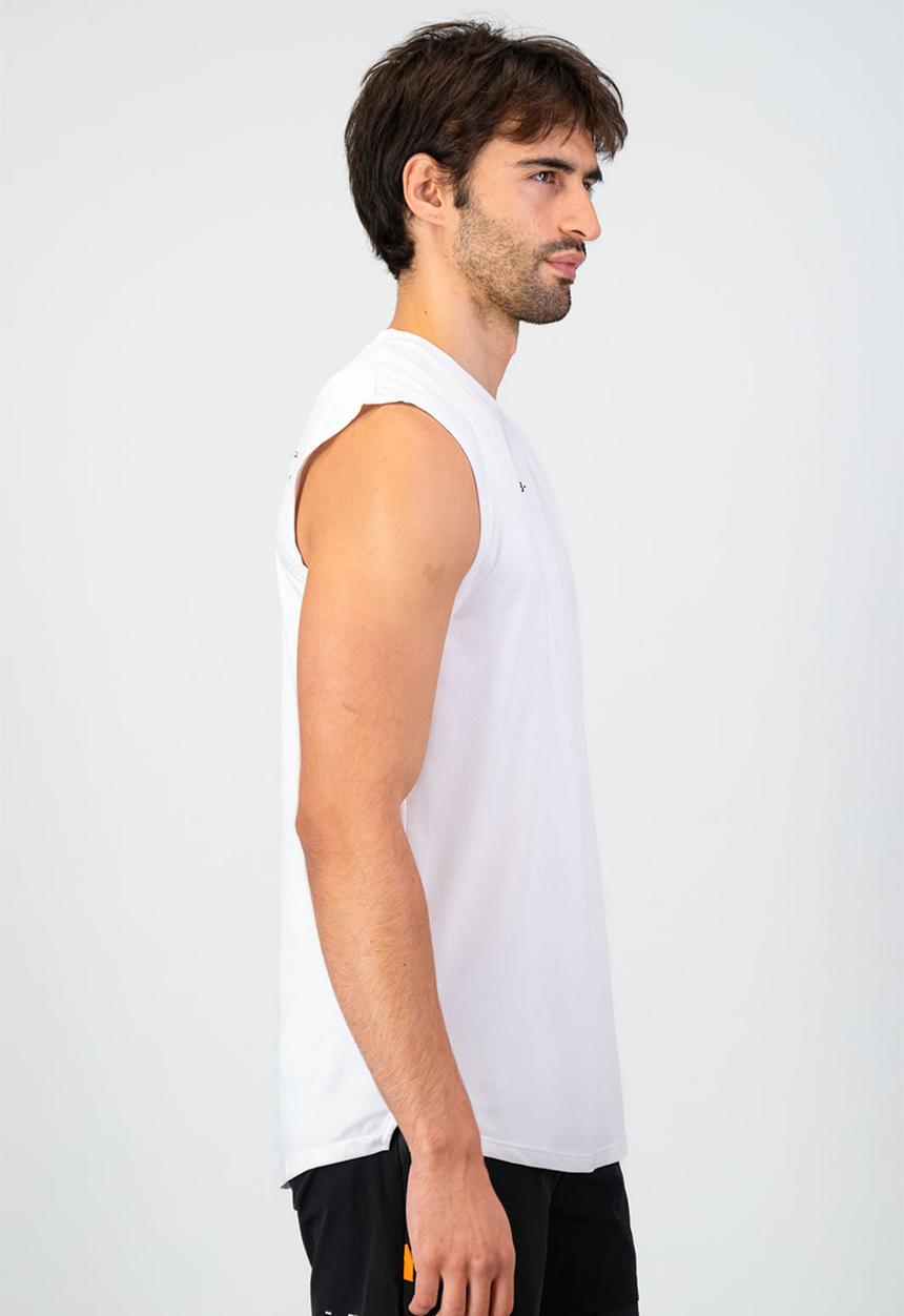 Burnt  - Fundamental Muscle Tank - White