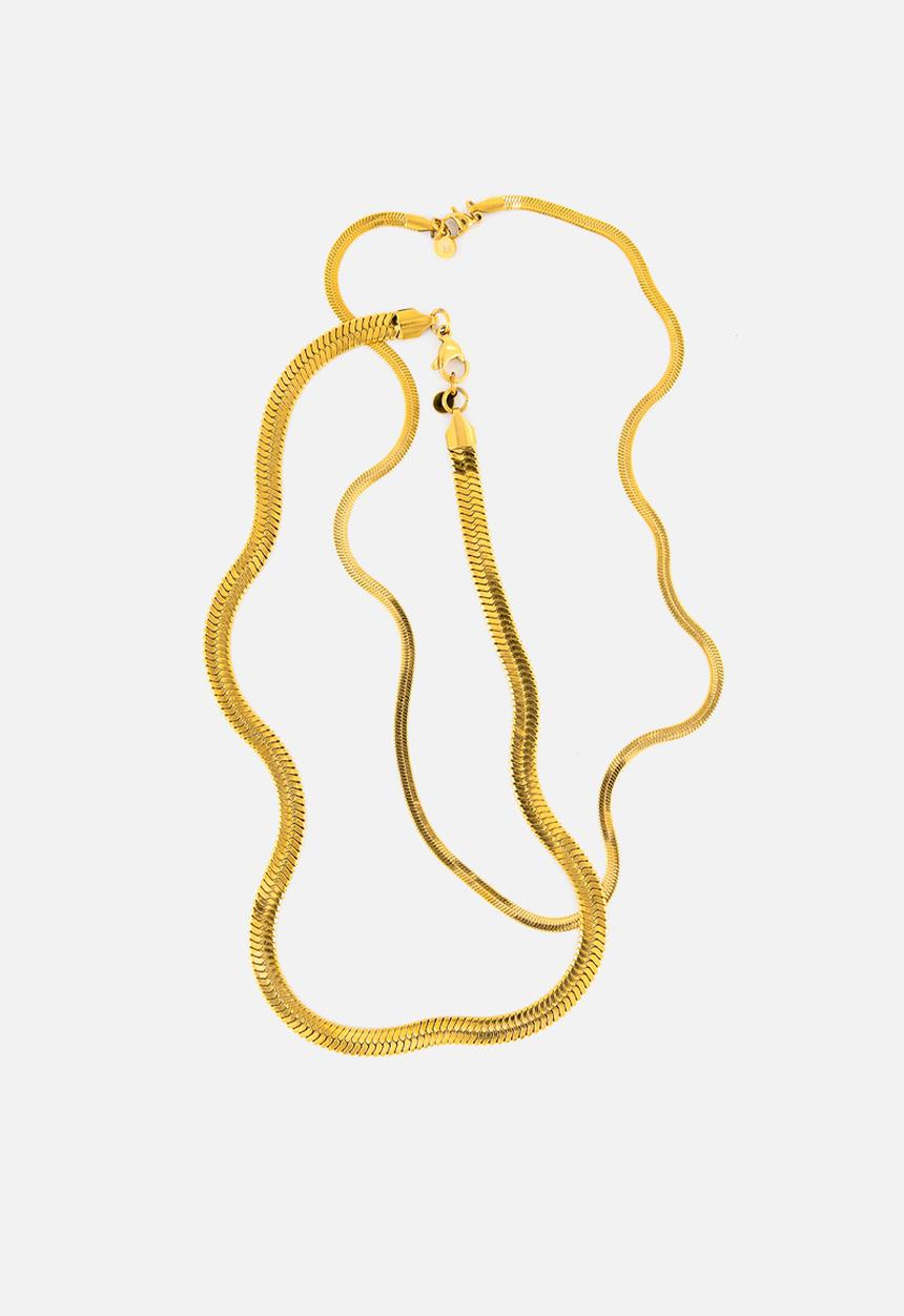 Burnt  - Fine Snake necklace - Gold