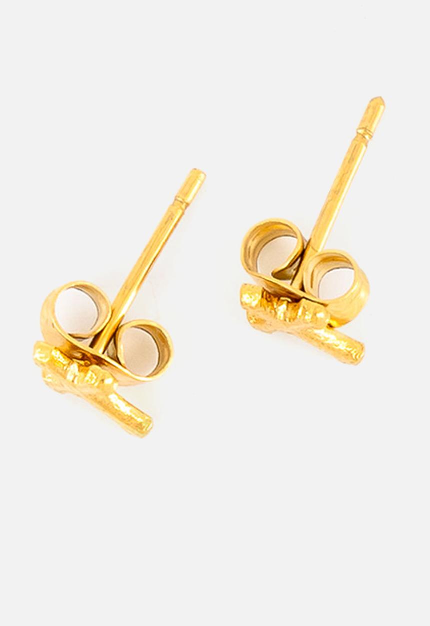 Burnt  - Cross Studs - Gold