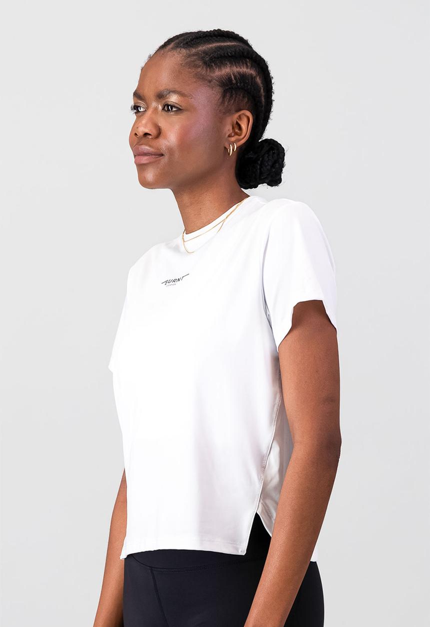 Burnt  - Essential Movement Tee - White