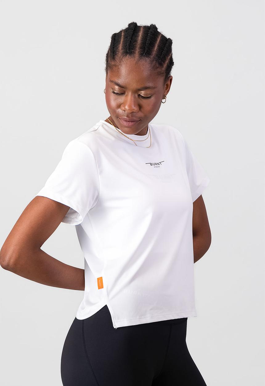 Burnt  - Essential Movement Tee - White