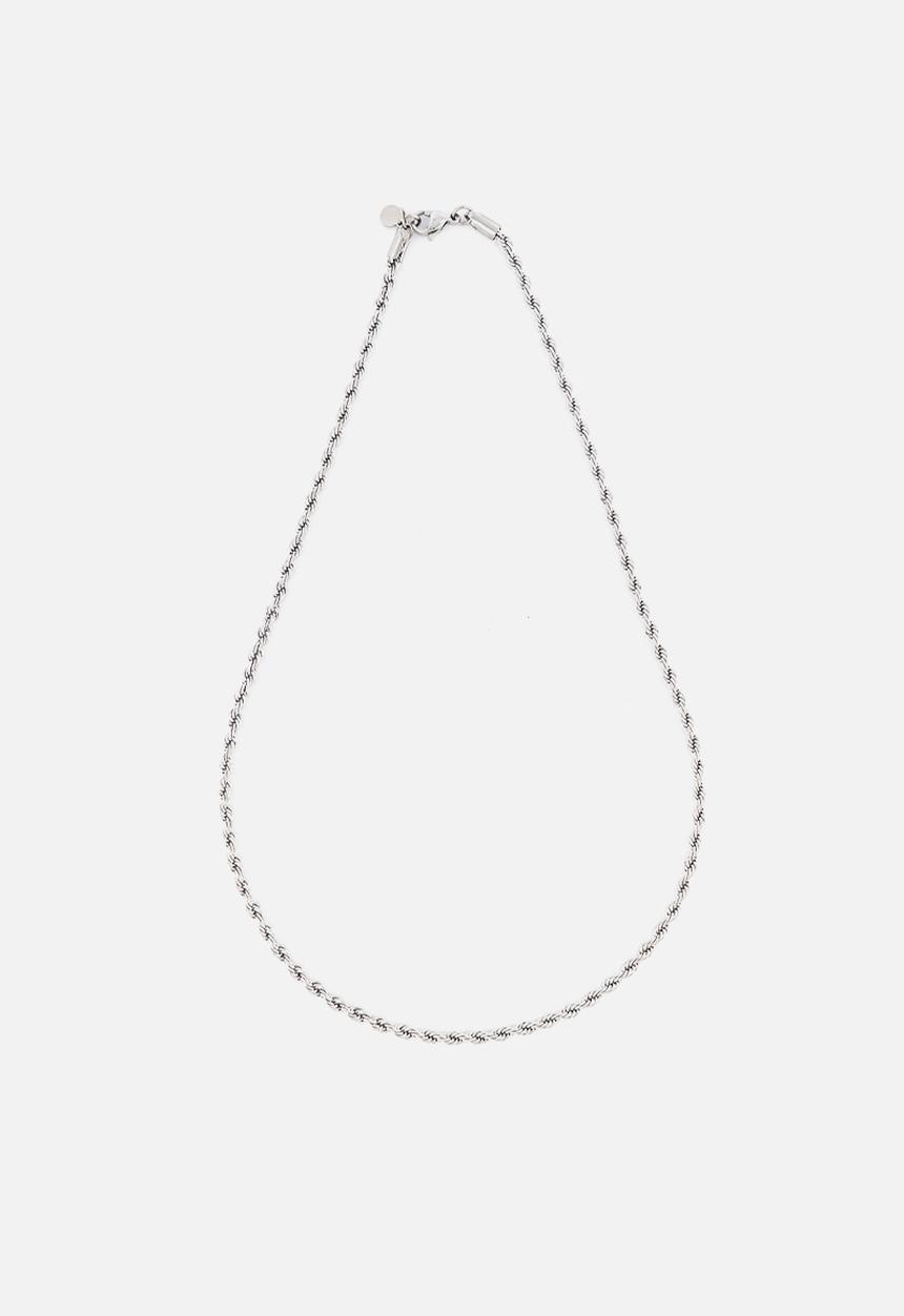 Burnt  - Rope chain necklace - silver