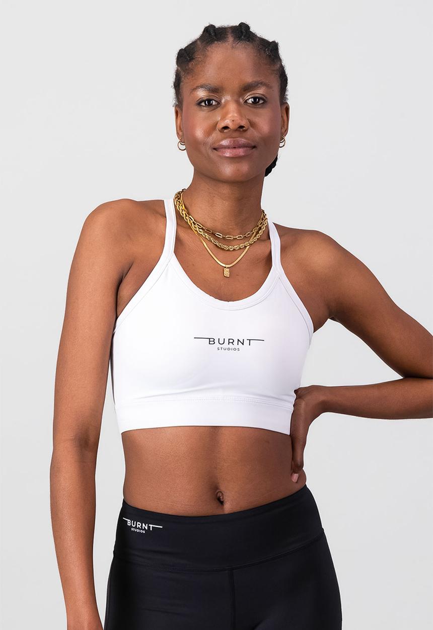 Burnt  - Essential Strong Bra - White