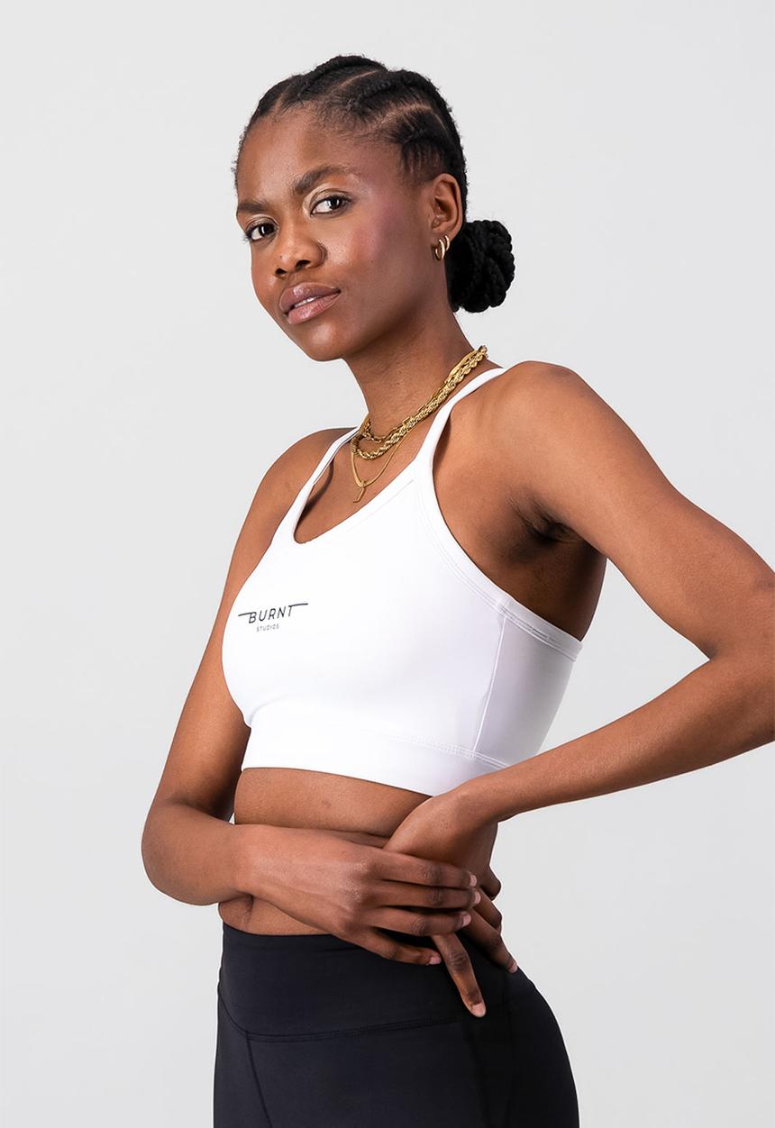 Burnt  - Essential Strong Bra - White