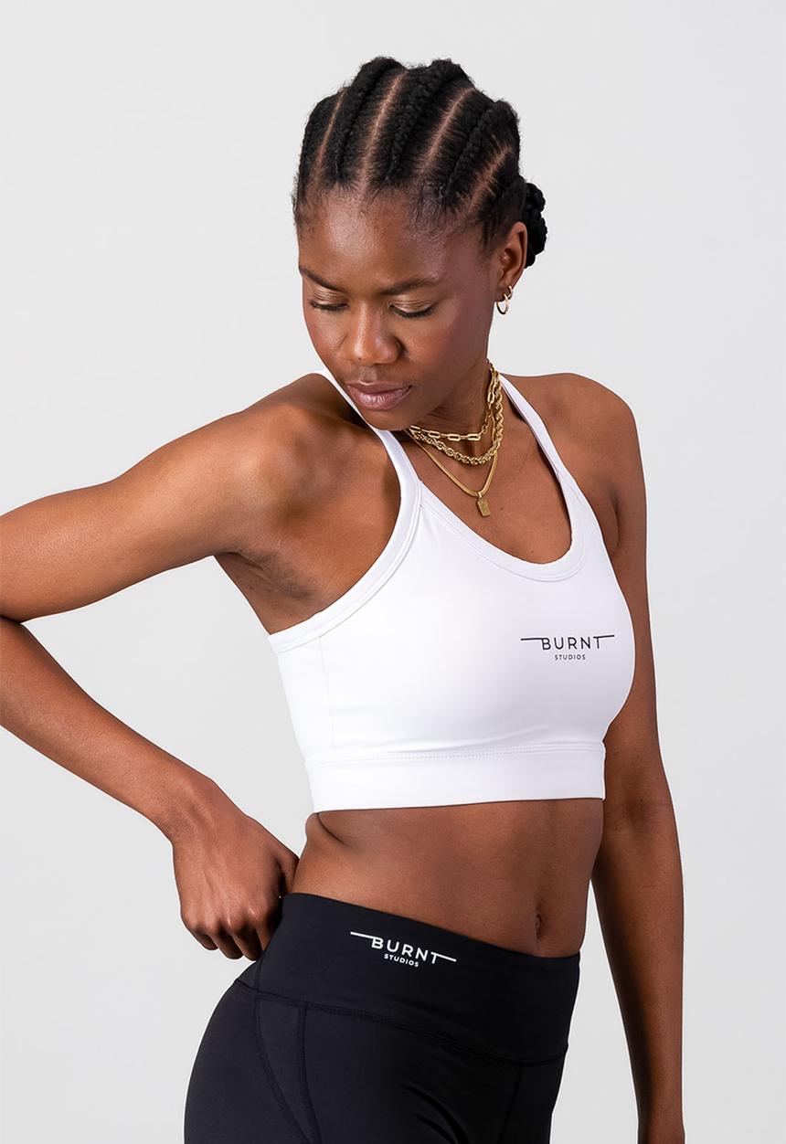 Burnt  - Essential Strong Bra - White