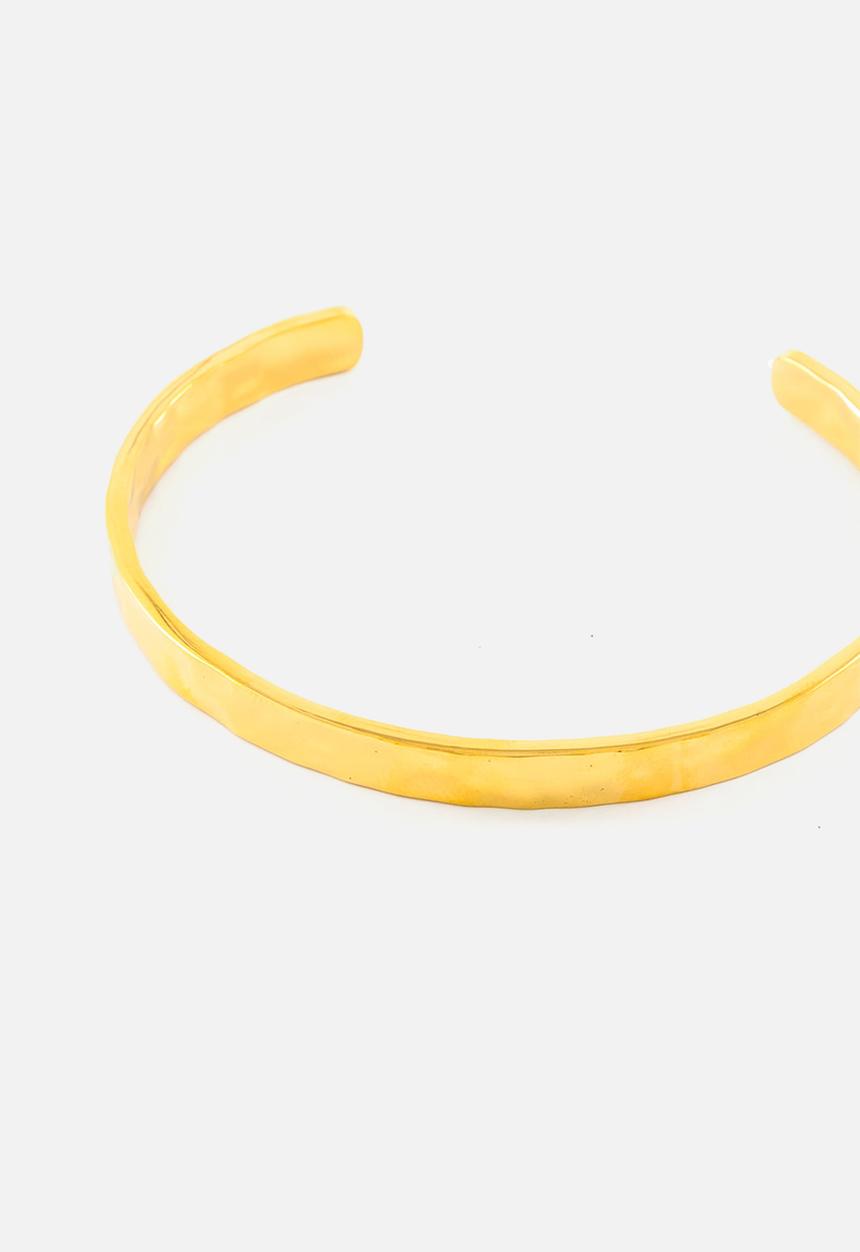 Burnt  - Textured Bangle - Gold