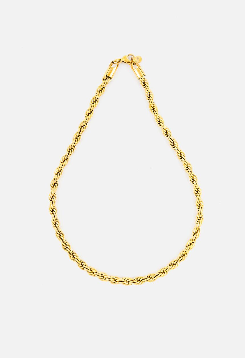 Burnt  - Rope chain necklace - gold