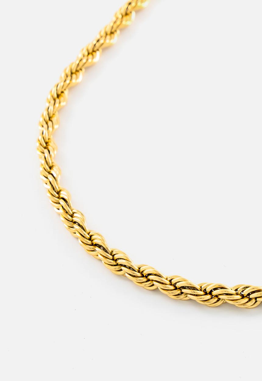 Burnt  - Rope chain necklace - gold