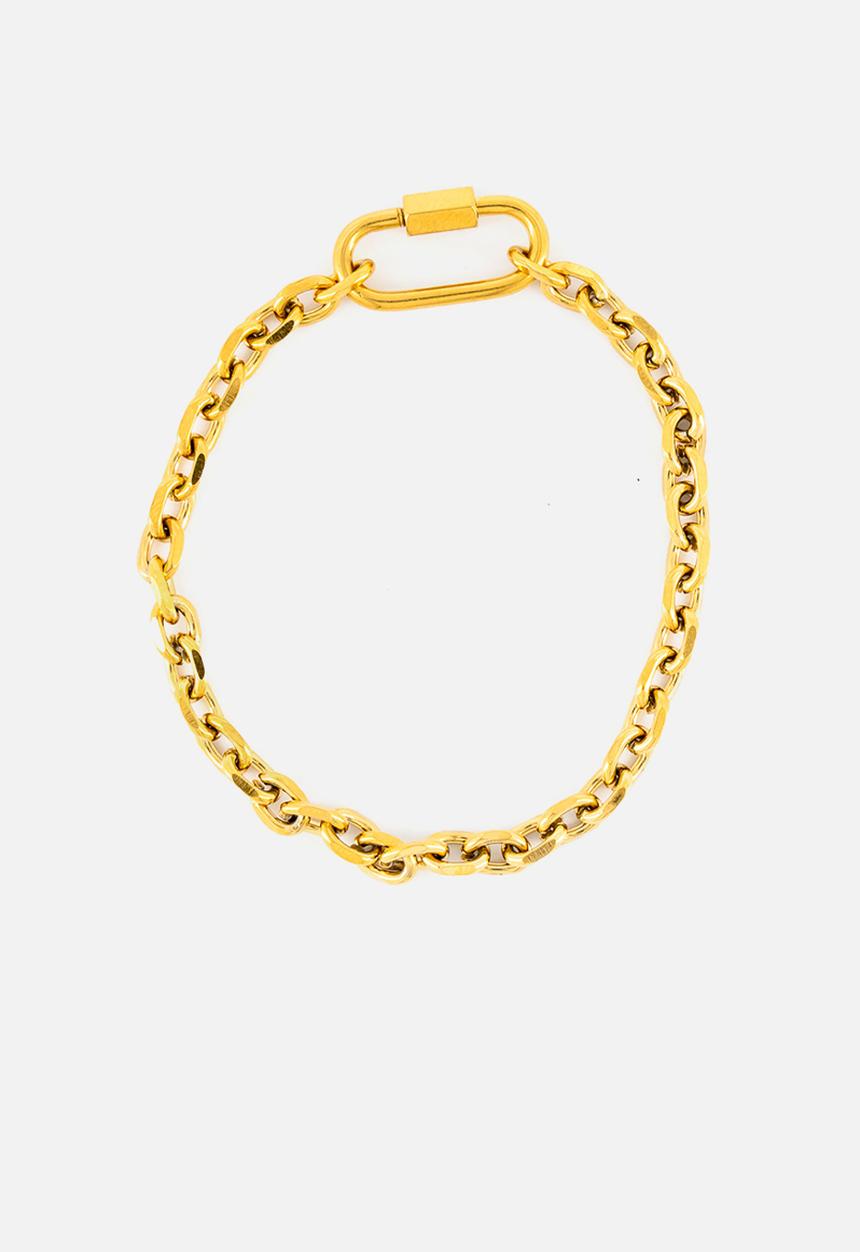Burnt  - Lock Chain Bracelet - Gold