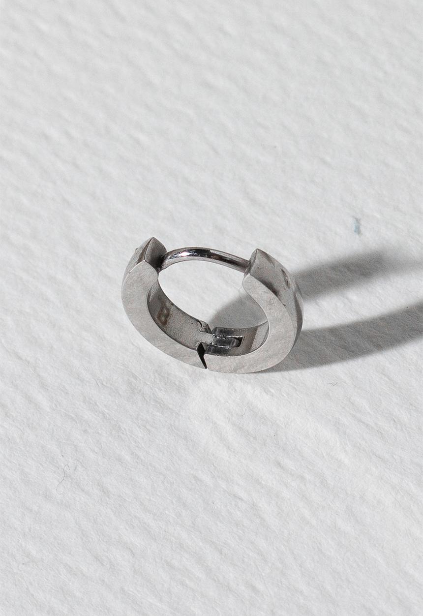 Burnt  - Thin Huggies Earrings - Silver