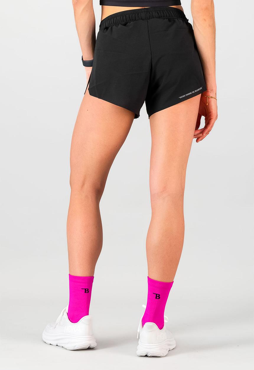 Burnt  - Sprintracer Women's Run Short - Black