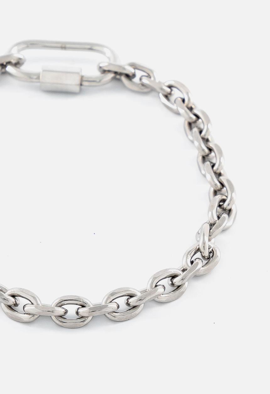 Burnt  - Lock Chain Bracelet - Silver