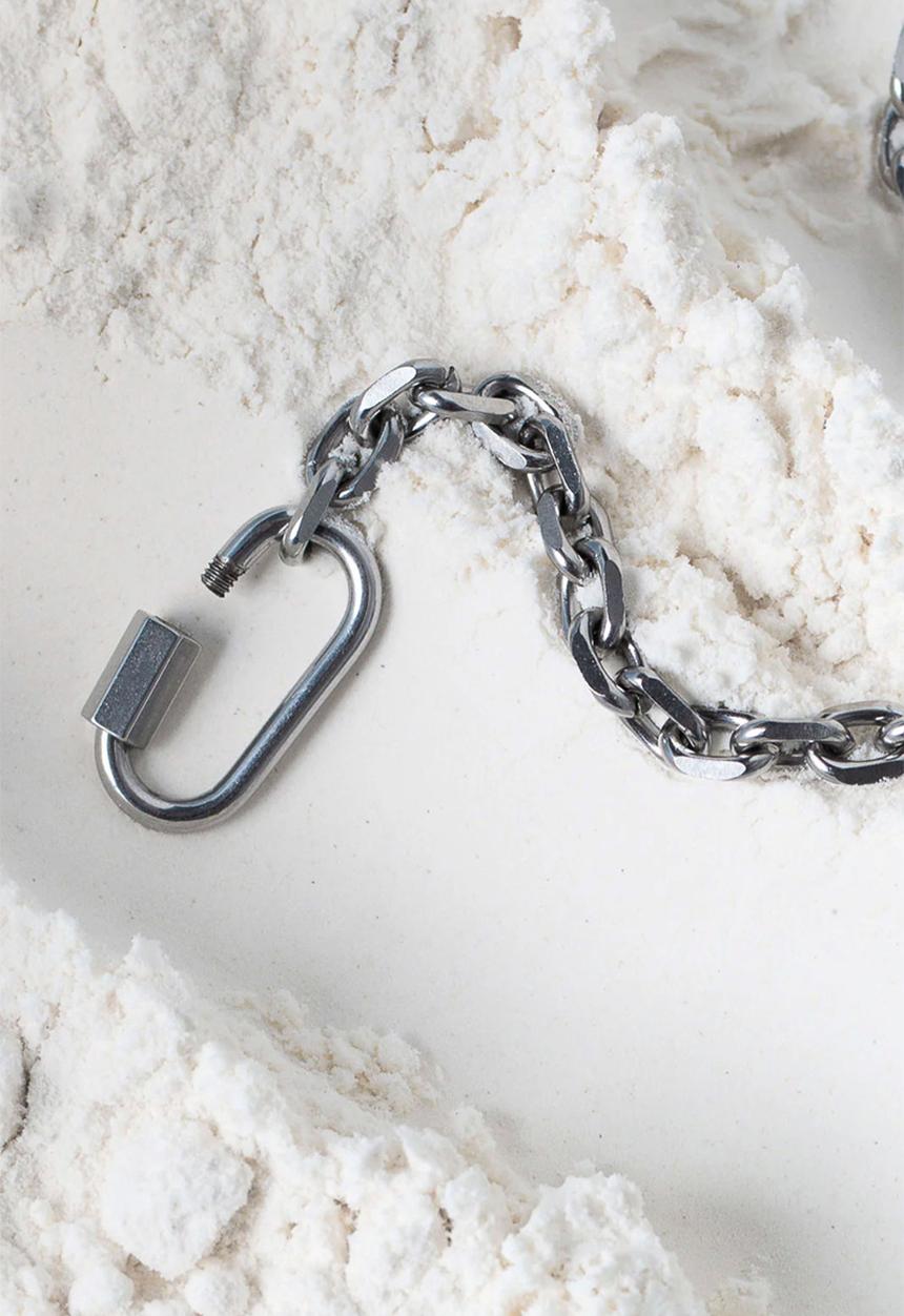 Burnt  - Lock Chain Bracelet - Silver