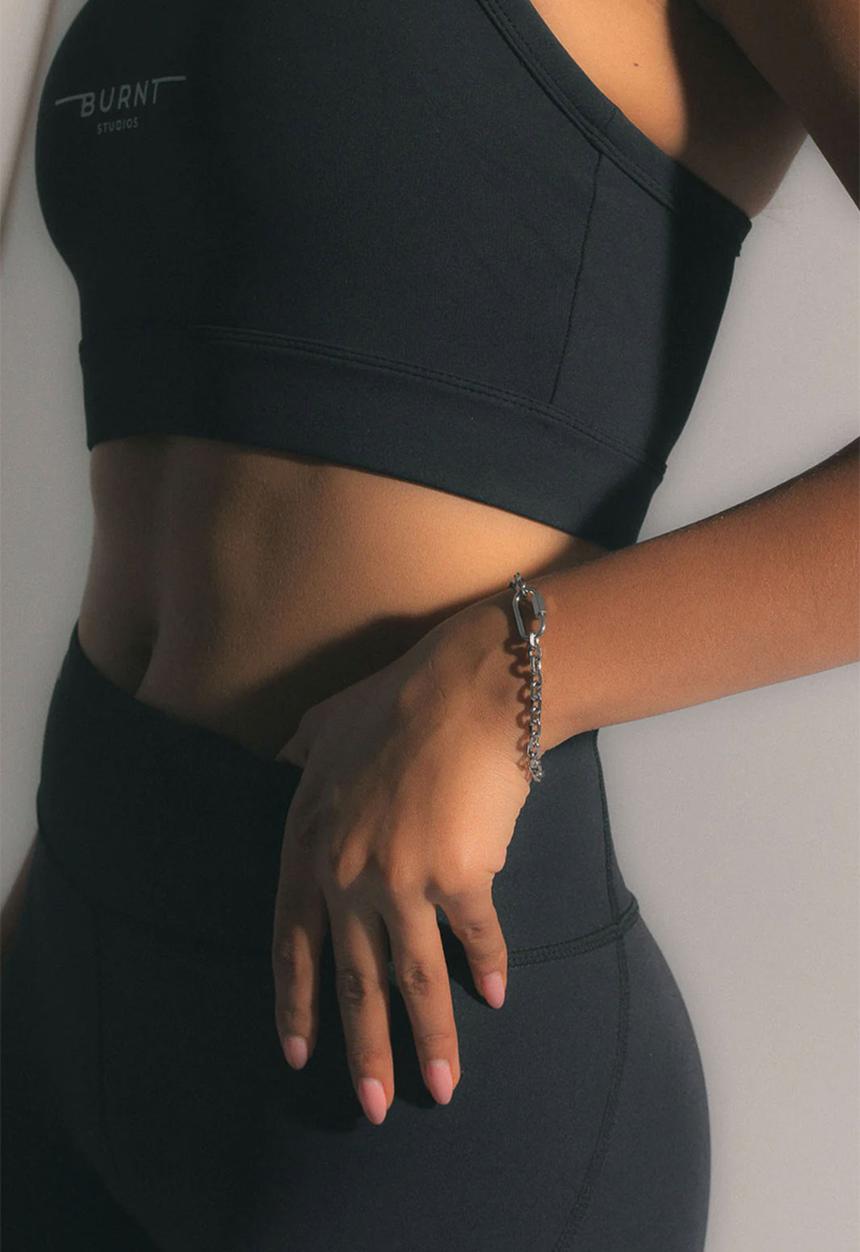 Burnt  - Lock Chain Bracelet - Silver