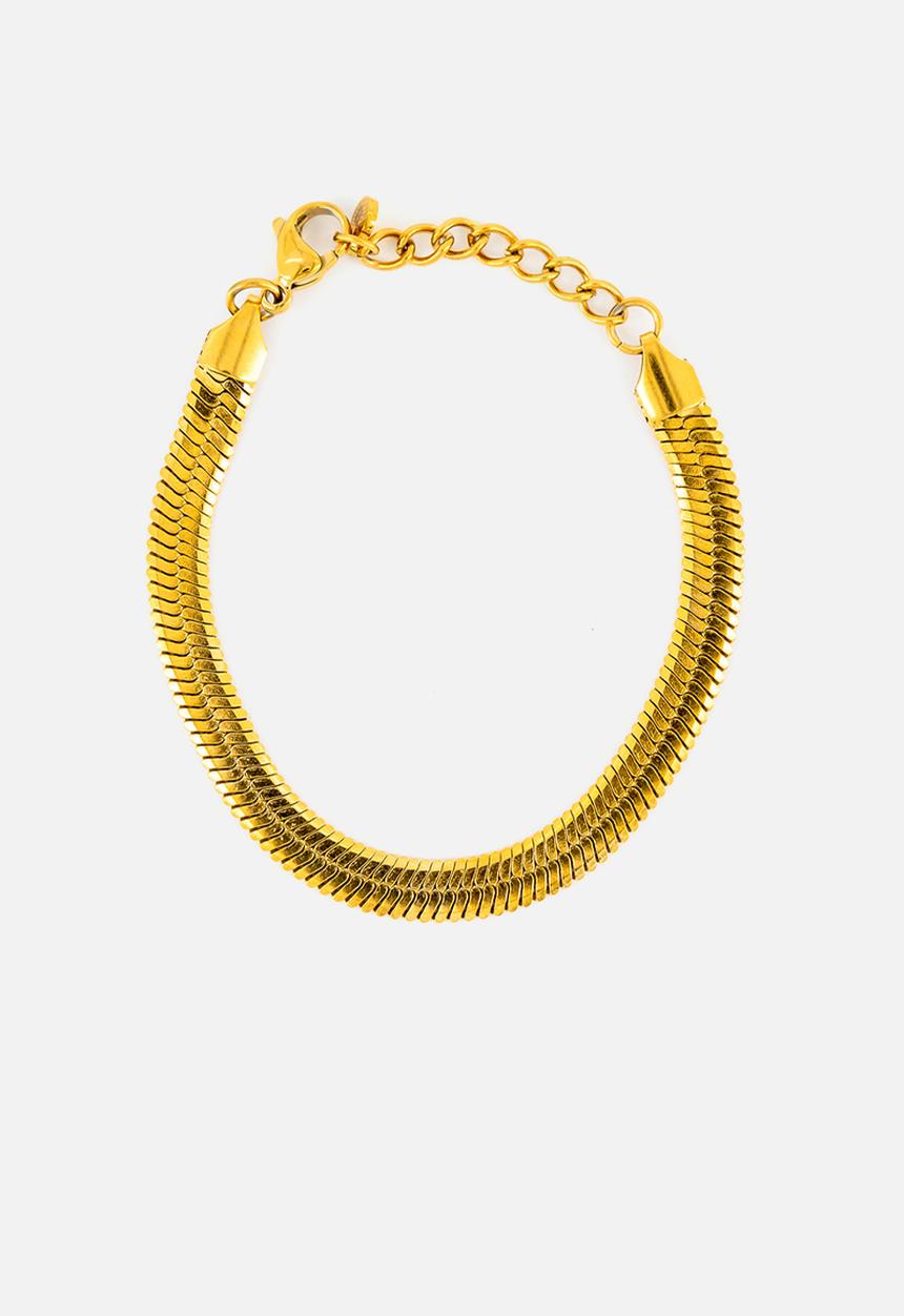 Burnt  - Fine Snake Bracelet - Gold