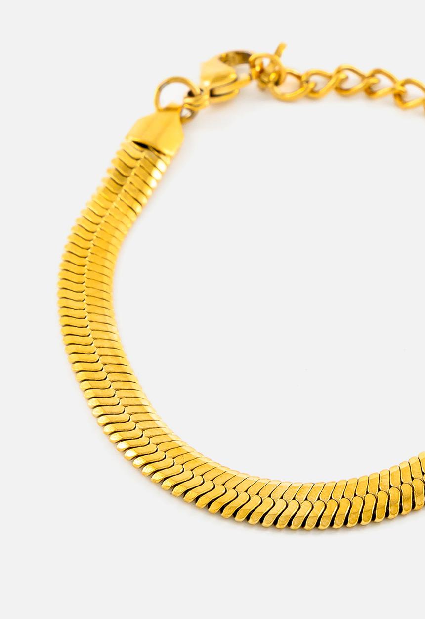 Burnt  - Fine Snake Bracelet - Gold